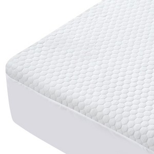 Aoibox Waterproof Twin Mattress Protector Cooling Soft Bamboo Viscose 3D Air Fabric Noiseless Fitted Cover 8-14 Inch Deep Pocket - 1 of 4