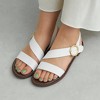 CUSHIONAIRE Lisbon Strappy Flat Sandals for Women 2025 with Adjustable Ankle Strap and Stylish Bold Buckle Accent Dressy Sandals - 3 of 4