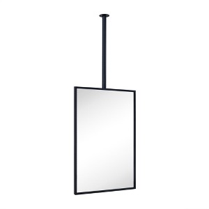 TEHOME 20 in. W x 30 in. H Rectangular Metal Framed Ceiling Mounted Bathroom Vanity Mirror in Matt Black - 1 of 4