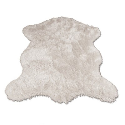 Walk On Me Faux Fur Super Soft Rug With Non-slip Backing 2'x4' White ...