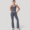 Anna-Kaci Women's Flare Leg Yoga Pants with Crossover High Waistband and Four-Way Stretch Fabric - 4 of 4
