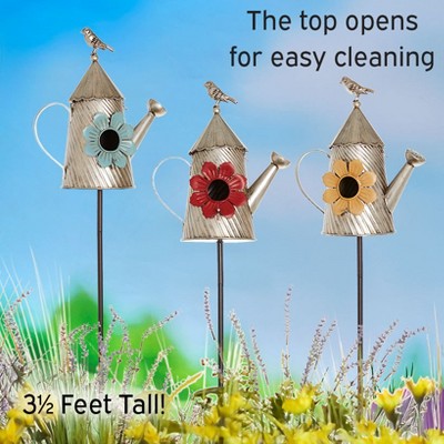 The Lakeside Collection Metal Birdhouse Garden Stakes