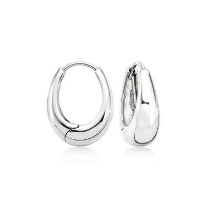 Ross-Simons Sterling Silver Oval Huggie Hoop Earrings