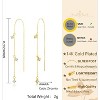 14K Gold/Silver Threader Earrings: Dainty Chain Dangle Earrings with CZ & Pearl - 4 of 4