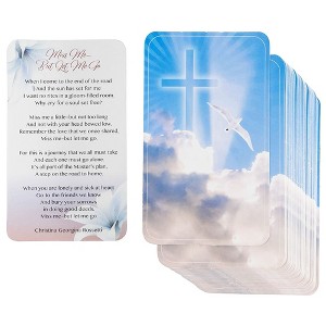 Juvale Funeral Prayer Cards, Celebration of Life Memorial Cards, Bereavement Poems, Funeral Favors (2.5 x 4.2 In, 100 Pack) - 1 of 4