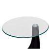 vidaXL Coffee Table End Table Living Room Side Table with Round Glass Top - Black Set of 2 - 4 of 4