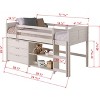 Donco Kids Louver Twin White Modular Low Loft Bed - Group C - 3 of 4