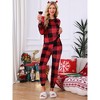 INSPIRE CHIC Women's Pajamas Flannel Printed Long Sleeve Top and Pants Christmas Sets - 2 of 4