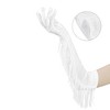 INSPIRE CHIC Women's Long Fringe Gloves with Tassels Satin 19.3" Elbow Length Warmer for Halloween, Opera, Wedding, Party 1Pair - 3 of 4