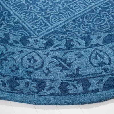 Hand-Tufted Luxe Navy Blue Wool 7' Round Area Rug