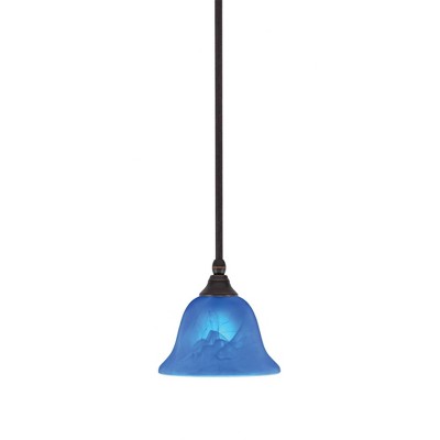 Toltec Lighting Any 1 - Light Pendant in  Dark Granite with 7" Blue Italian Shade