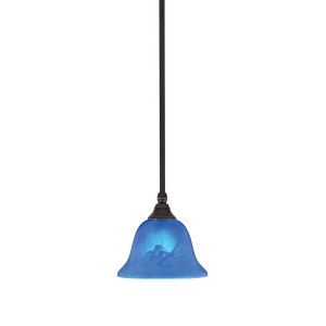 Toltec Lighting Any 1 - Light Pendant in  Dark Granite with 7" Blue Italian Shade - 1 of 1
