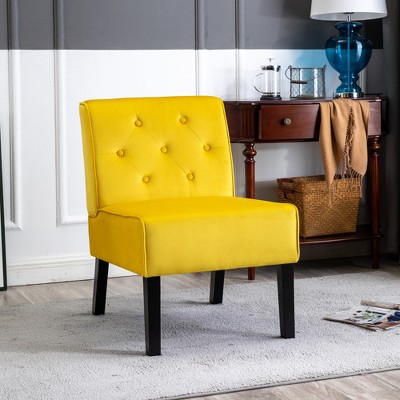 Grungis 2 Piece Velvet Armless Accent Chairs,Living Room Chairs with Button Tufted Back,Comfy Chairs for Living Room,Bedroom