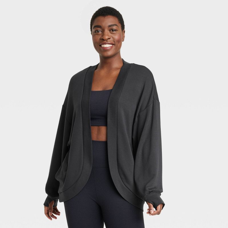 Women's French Terry Cardigan - All In Motion™, 4 of 12