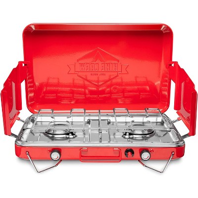 Hike Crew 2 Burner Propane Stove, 20,000 BTU Portable Stove with Handle & Foldable Legs