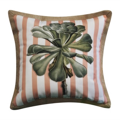 20" x 20" Succulent Square Patio Throw Pillow - New York Botanical Garden