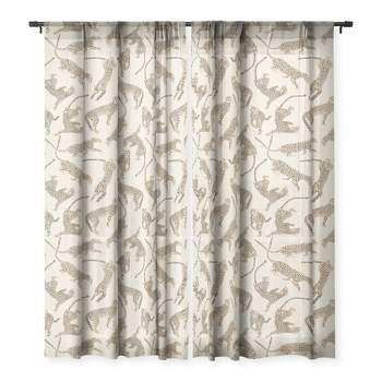 Iveta Abolina Cheetahs Tan Set of 2 Panel Sheer Window Curtain - Deny Designs