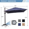 Crestlive Products 10FT Patio Offset Cantilever Umbrella UV30+ Square with 360°Rotation 6 Heights Adjustable Outdoor Umbrella - 3 of 4