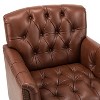 Enrique Traditional Genuine  Leather Armchair with Turned Legs | ARTFUL LIVING DESIGN - 4 of 4