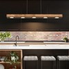 Rennnsan Teralin 31"-47" W 6-8 -Light Wood LED Mid-Century Linear Kitchen Island Pendant in Black - 4 of 4