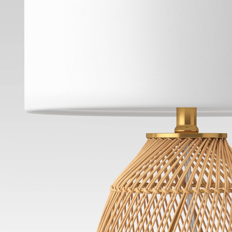 Rattan Diagonal Weave Table Lamp Tan - Opalhouse™, 5 of 13