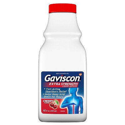 Gaviscon Extra Strength Antacid Liquid - Cherry 12 fl oz