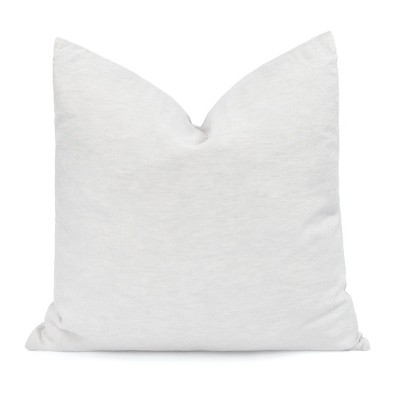 Pebble Heather French Linen Square Throw Pillow 20" x 20"