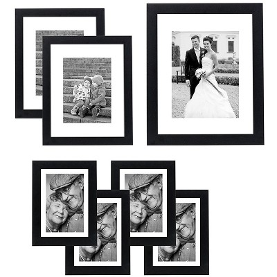 Picture Frame - Made of MDF / Shatter Resistant Glass Horizontal and Vertical Formats for Wall - Variety of Sizes & Multipacks - Americanflat