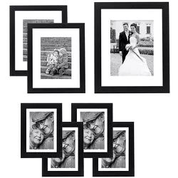 Picture Frame - Made of MDF / Shatter Resistant Glass Horizontal and Vertical Formats for Wall - Variety of Colors & Multipacks - Americanflat