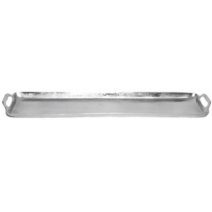 HomeRoots 36" Silver Stainless Steel Serving Tray With Handles - 1 of 4