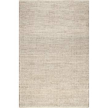 Natural Handwoven Jute Ribbed Solid Area Rug