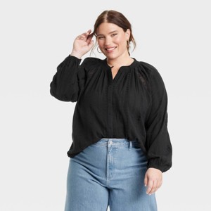 Women's Balloon Long Sleeve Lace Blouse - Universal Thread™ - 1 of 3