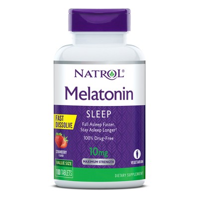 Natrol Melatonin 10mg Maximum Strength Fast Dissolve Sleep Aid Tablets ...