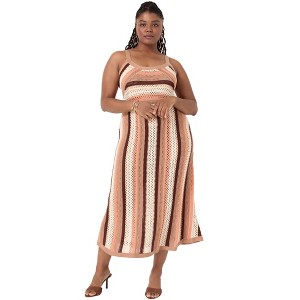 June + Vie by Roaman's Women's Plus Size Strap Sweater Midi Dress - 1 of 4