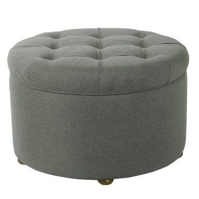 Shoe Storage Ottoman Taupe /Tan - HomePop