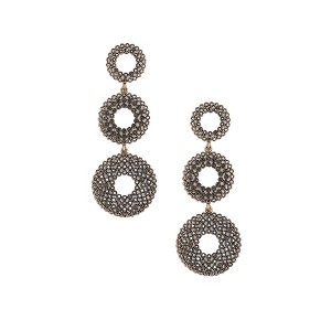SOHI Women's Antique Silver Intricate Circular Long Drop Earrings - 1 of 4