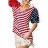 Women's American Flag Stars and Stripes Sequin Sleeve Top - BiBi M - 2 of 4