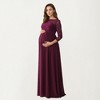 Anna-Kaci Women’s Lace Bodice Maternity Maxi Dress with Sheer Three-Quarter Sleeves and Soft Flowing Skirt for Elegant Comfort - 2 of 4