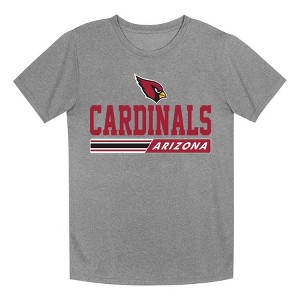 NFL Arizona Cardinals Boys' Gray Heather Short Sleeve Poly T-Shirt - 1 of 1