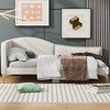 CAVINAS Twin/Full Size Linen Upholstered Daybed Bed Frame with Headboard & Armrest,No Box Spring Needed - 3 of 4