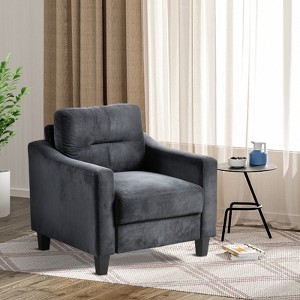 MYINDA Comfort Sofa Single Accent Chair Living Room Bedroom Office Tight Spaces, Black - 1 of 4