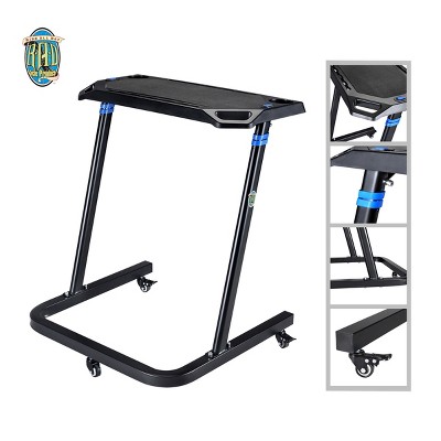 Adjustable Bike Desk - Rolling Laptop Cart for Stationary Bike or Trainer - Exercise While Working or Watching TV - Standing Desk by Rad Sportz