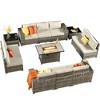 XIZZI 13 Pieces Sectional Sofa Set with Fire Pit Table, Wide Armrest and Deep Seat, Modular Furniture Set for Backyard Garden - image 2 of 4