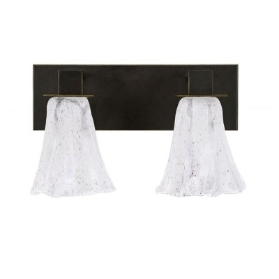 Toltec Lighting Apollo 2 - Light Vanity in  Dark Granite with 5.5" Fluted Italian Ice Shade