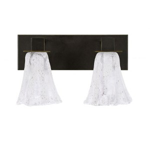 Toltec Lighting Apollo 2 - Light Vanity in  Dark Granite with 5.5" Fluted Italian Ice Shade - 1 of 1