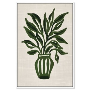 Art Remedy Green Vase II Minimalistic Botanical and Floral Art Prints Framed - 1 of 4