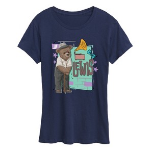 Women's - IF Movie - Lewis Bear Character Poster Short Sleeve Graphic T-Shirt - 1 of 4