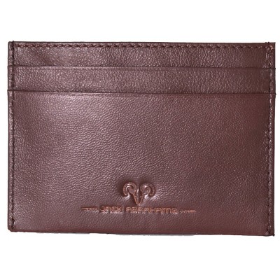 Jack Abrahams - Jack Abrahams Goat Nappa Leather Card Case Minimalist Wallet Brown