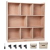 3-Tier Montessori Solid Wood Shelves Toy Organizers and Storage, 8-Compartment Storage Cabinet w/4 Wheels, for Toddler Kids Room, Classroom, Nursery - 3 of 4