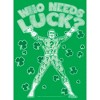 Juniors Womens Batman St. Patrick's Day Riddler Who Needs Luck Distressed T-Shirt - 2 of 4